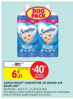 Intermarché Soupline adoucissant concentré 3d grand air offre