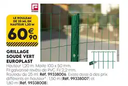 Tout faire matériaux Frigerio grillage soudé vert europlast offre