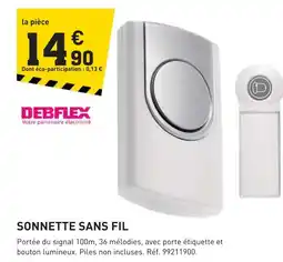Tout faire matériaux Debflex sonnette sans fil offre