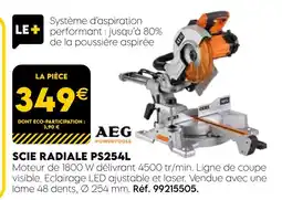 Tout faire matériaux Aeg scie radiale ps254l offre