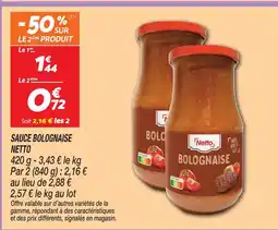 Netto Netto sauce bolognaise offre
