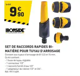 Tout faire matériaux Ironside set de raccords rapides bi-matière pour tuyau d'arrosage offre