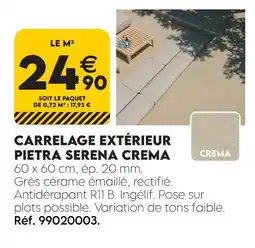 Tout faire matériaux Carrelage extérieur pietra serena crema offre