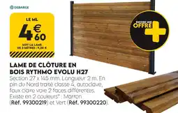 Tout faire matériaux Lame de clôture en bois rythmo evolu h27 marron offre