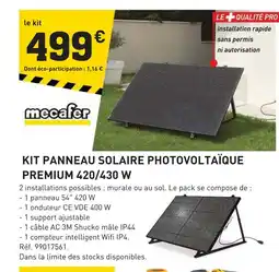 Tout faire matériaux Mecafe kit panneau solaire photovoltaïque premium 420/430 w offre
