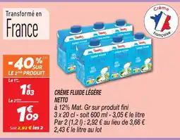 Netto Netto crème fluide légère offre