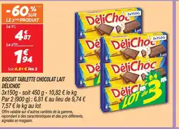 Netto Délichoc biscuit tablette chocolat lait offre