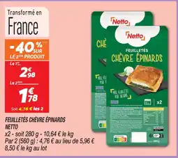 Netto Netto feuilletés chèvre épinards offre