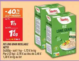 Netto Netto riz long grain incollable offre
