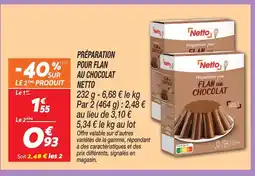 Netto Netto préparation pour flan au chocolat offre