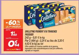 Netto Pasquier grilletine froment x18 tranches offre