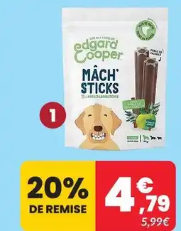 Animalis Edgard & cooper stick à mâcher dental pomme eucalyptus - l offre