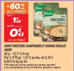 Netto Knorr soupe forestière champignons et oignons rissolés offre