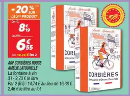 Netto Amélie latourelle aop corbières rouge la fontaine à vin offre