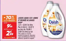 Netto Dash lessive liquide 2 en 1 ambre et orchidée 40 lavages offre