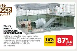 Animalis Zolux habitat modulable neopark lapin offre