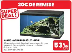 Animalis Ciano aquarium 60 led - noir offre