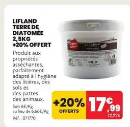 Animalis Lifland terre de diatomée 2,5kg +20% offert offre