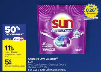 Capsules lave-vaisselle sun