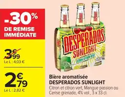 Carrefour Market Bière aromatisée desperados sunlight offre