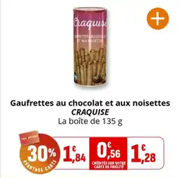Coccinelle Supermarché Gaufrettes au chocolat et aux noisettes craquise offre