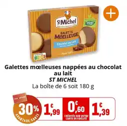 Coccinelle Supermarché Galettes moelleuses nappées au chocolat au lait st michel offre