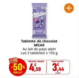 Coccinelle Supermarché Tablette de chocolat milka offre