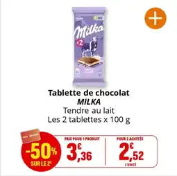 Coccinelle Supermarché Tablette de chocolat milka offre
