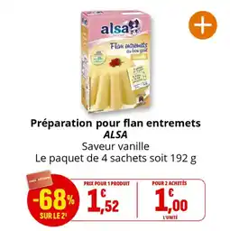Coccinelle Supermarché Préparation pour flan entremets alsa offre