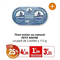 Coccinelle Supermarché Thon entier au naturel petit navire offre