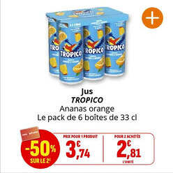 Coccinelle Supermarché Jus tropico offre