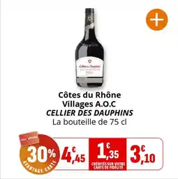 Coccinelle Supermarché Côtes du rhône villages a.o.c cellier des dauphins offre