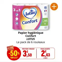Coccinelle Supermarché Papier hygiénique confort lotus offre