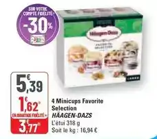 G20 Haagen dazs - 4 minicups favorite selection offre