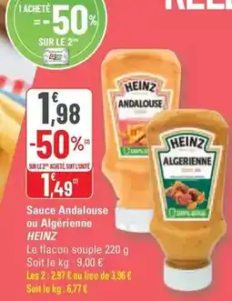 G20 Heinz - sauce andalouse ou algérienne offre