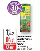 G20 Knorr - assaisonnement secret d'arômes plein sud offre