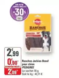 G20 Pedigree - ranchos jerkies bœuf pour chien offre