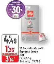 G20 Illy - 10 capsules de café espresso lungo offre