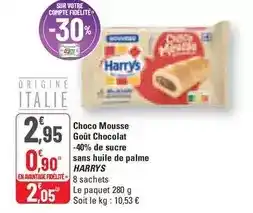 G20 Harry's - choco mousse goût chocolat offre