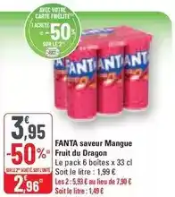 G20 Fanta - saveur mangue fruit du dragon offre