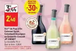 G20 Jp. chenet france - vin de pays d'oc cabernet syrah, colombard-sauvignon ou grenache-cinsault offre