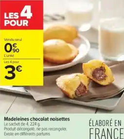 Carrefour Contact Madeleines chocolat noisettes offre