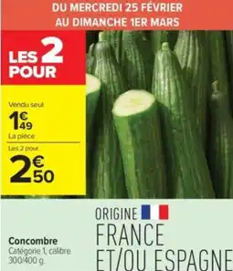Carrefour Contact Concombre offre
