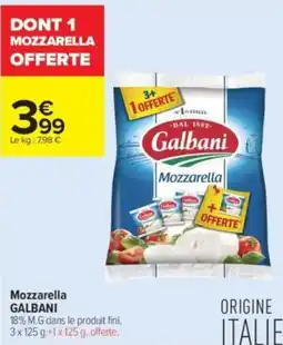 Carrefour Contact Mozzarella galbani offre
