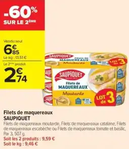 Carrefour Contact Filets de maquereaux saupiquet offre