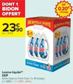 Carrefour Contact Lessive liquide skip offre