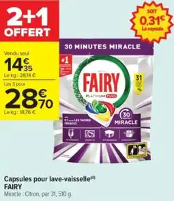 Carrefour Contact Capsules pour lave-vaisselle fairy offre