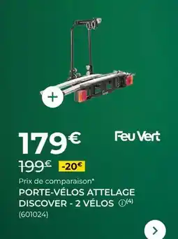 Feu Vert Feu vert - porte-vélos attelage discover - 2 vélos offre