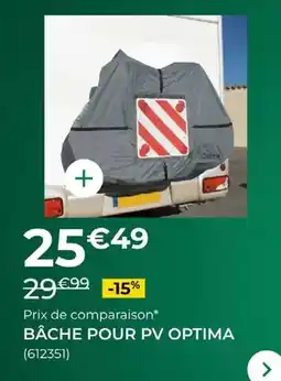 Feu Vert Bache pour pv optima offre