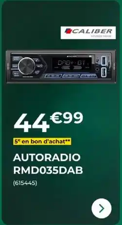 Feu Vert Caliber - autoradio rmd035dab offre